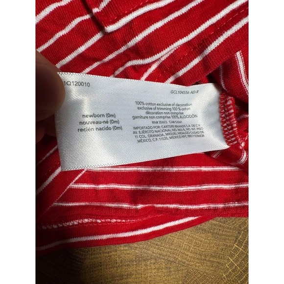 Carters Newborn 0m Red White Striped‎ Hoodie Pants Set HUGS Baby Valentine's Day - Picture 5 of 5